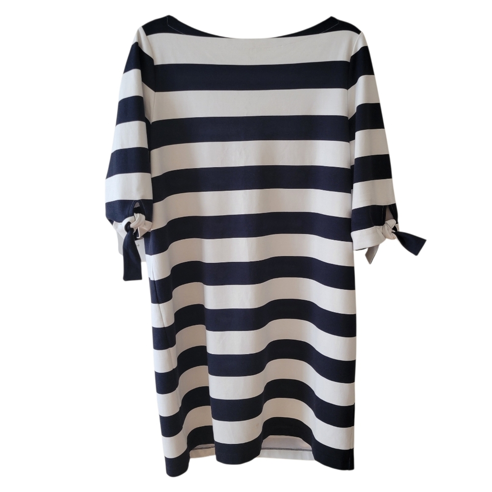 Lauren by RL Black & White Striped Shift Dress Size XL - Picture 2 of 3